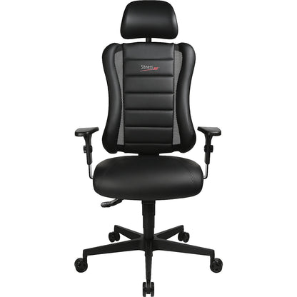 SITNESS RS office swivel chair, incl. head rest and arm rests, black / black.