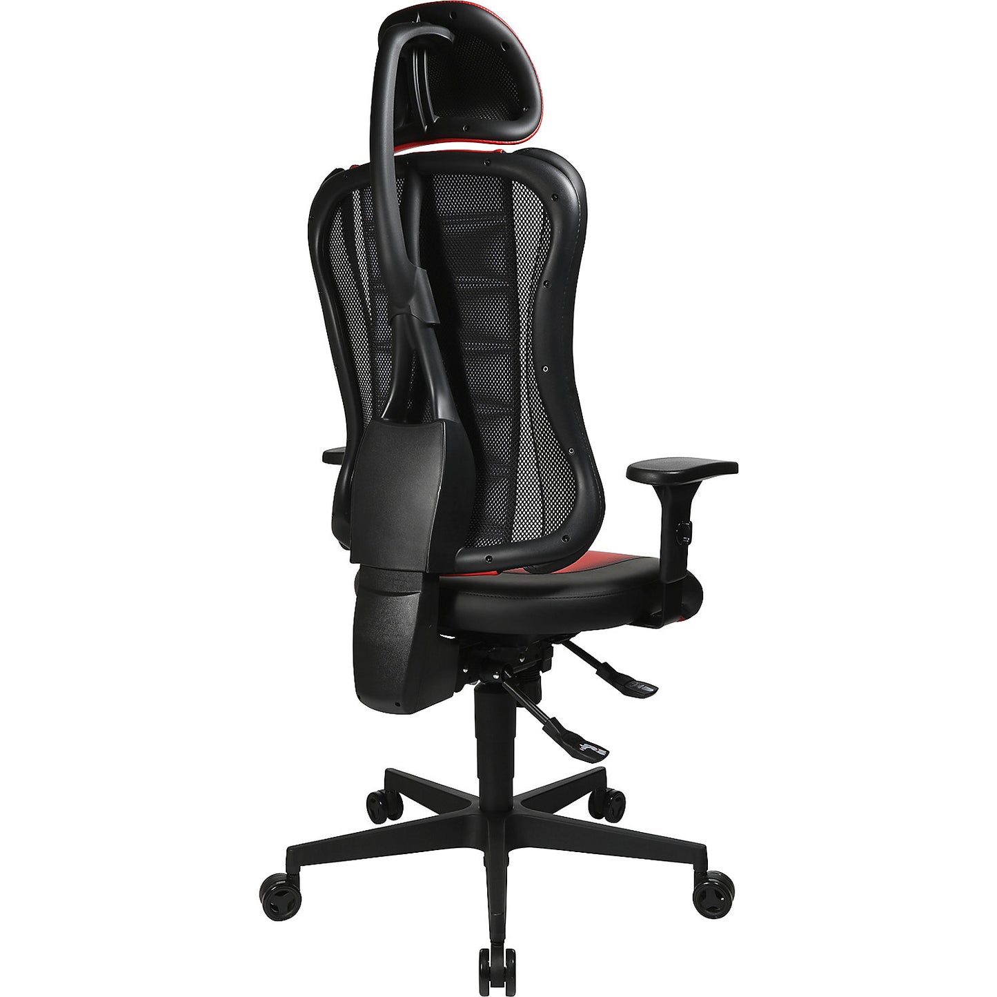 SITNESS RS office swivel chair, incl. head rest and arm rests, black / red.