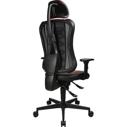 SITNESS RS office swivel chair, incl. head rest and arm rests, black / red.