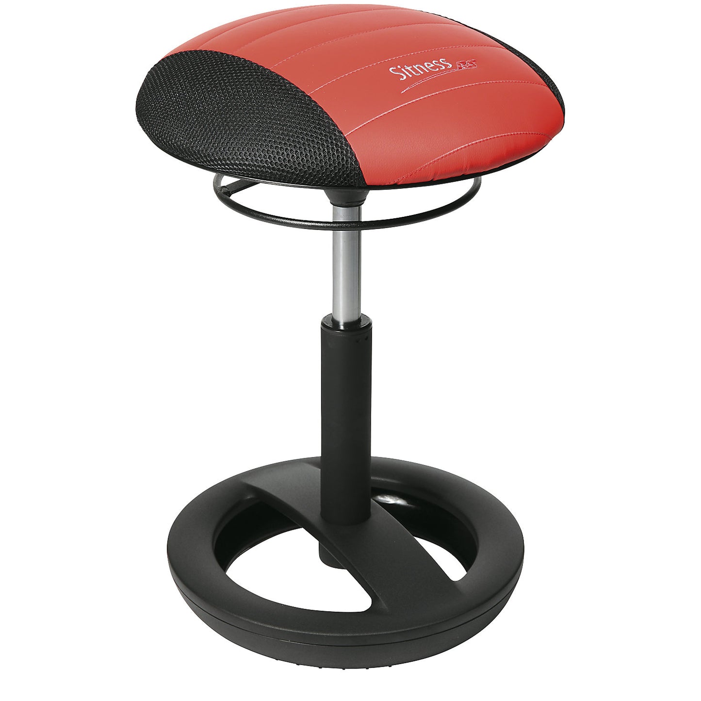 SITNESS RS BOB stool, seat Ø 385 mm, black / red.