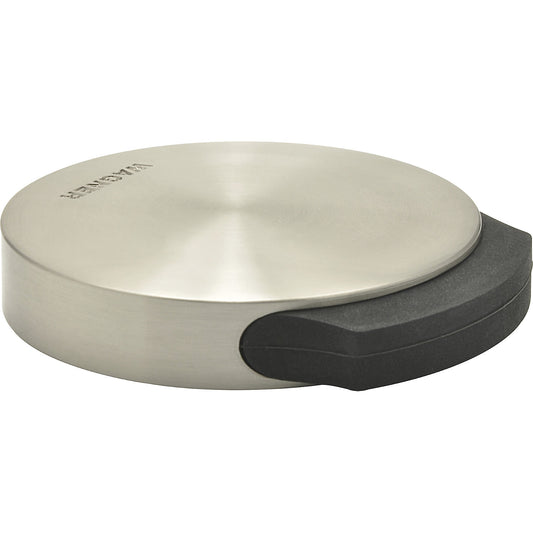 Designer floor mounted door stopper, Ø 90 mm, pack of 2, height 18 mm.