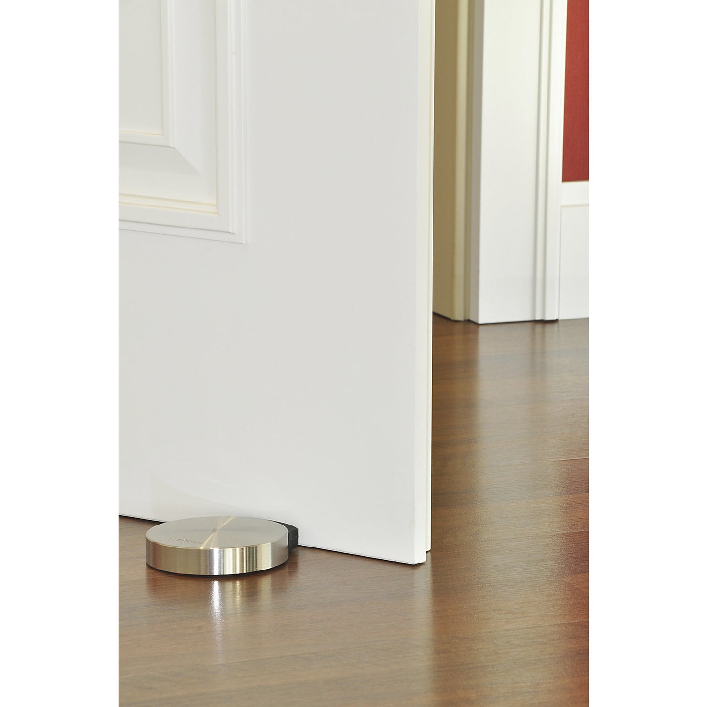 Designer floor mounted door stopper, Ø 90 mm, pack of 2, height 18 mm.