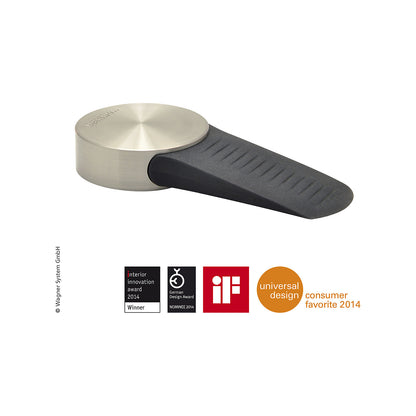 Designer door stopper with wedge, Ø 90 mm, pack of 2, height 17 mm.
