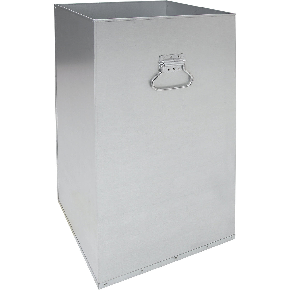 Recyclable waste container, manually operated access flap, with waste bag holder, capacity 75 L, grey aluminium/structure.