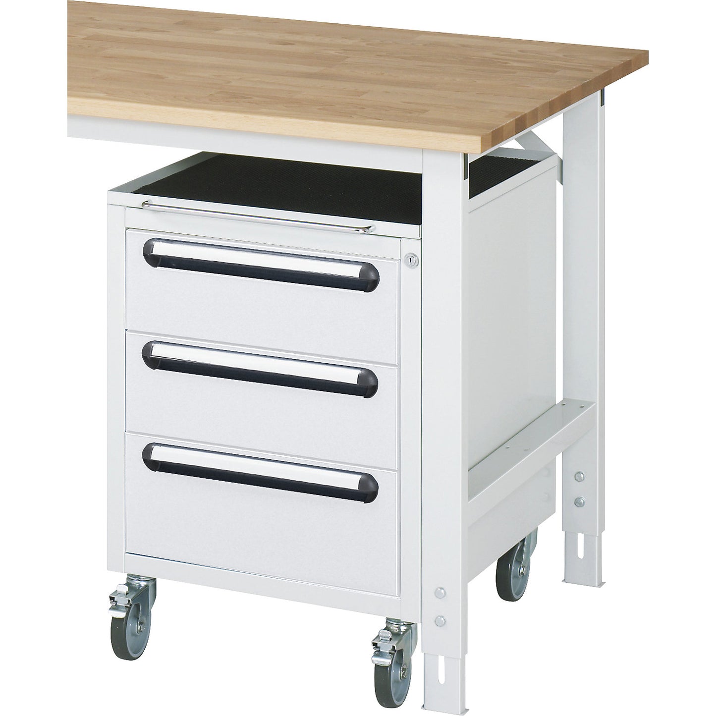 Mobile drawer unit, HxWxD 690 x 490 x 600 mm, 3 drawers, light grey.