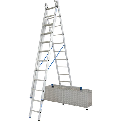 Multi-purpose ladder, 3 parts, with removable ladder element, 3 x 10 rungs.