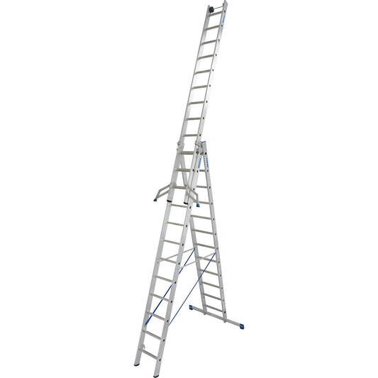 Multi-purpose ladder, 3 parts, with removable ladder element, 3 x 12 rungs.