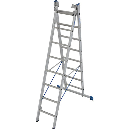 Multi-purpose ladder, 3 parts, with removable ladder element, 3 x 8 rungs.