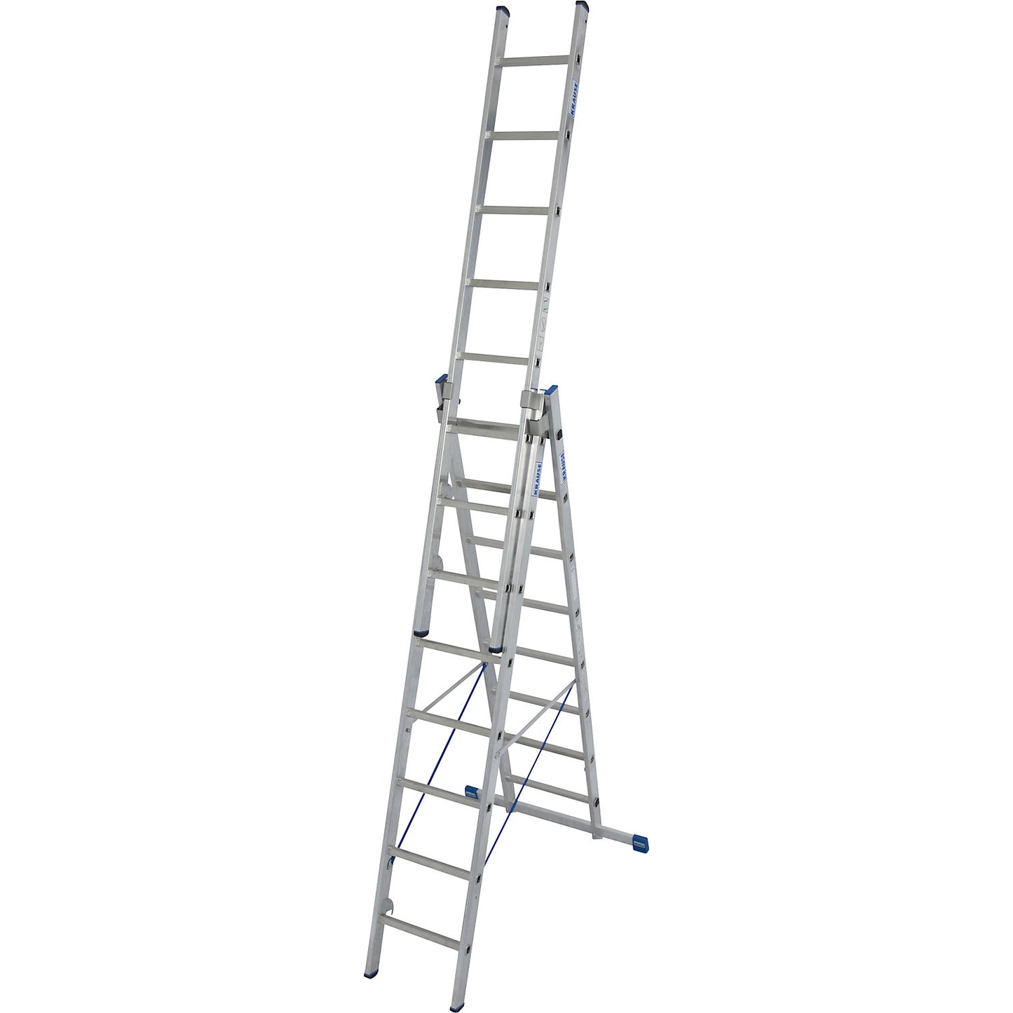 Multi-purpose ladder, 3 parts, with removable ladder element, 3 x 8 rungs.