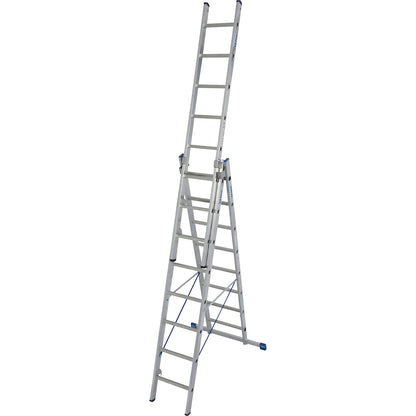 Multi-purpose ladder, 3 parts, with removable ladder element, 3 x 8 rungs.