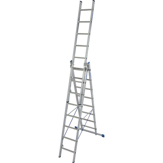 Multi-purpose ladder, 3 parts, with removable ladder element, 3 x 8 rungs.