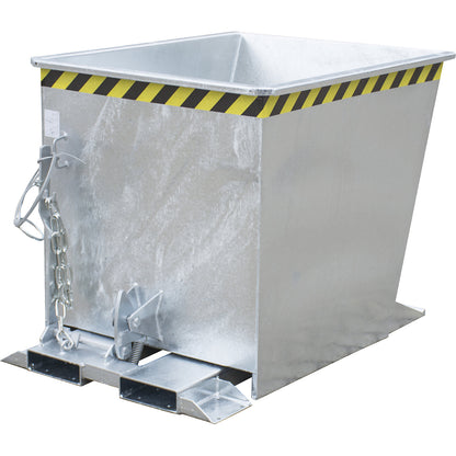 Tilting skip for tugger trains, capacity 0.55 m³, zinc plated.