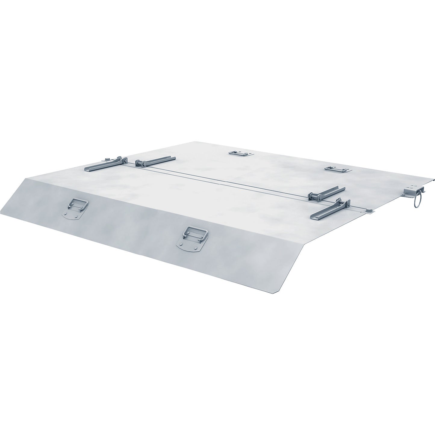 Lid for extremely low tilting skips, for skip capacity 0.46 m³, opens on two sides.
