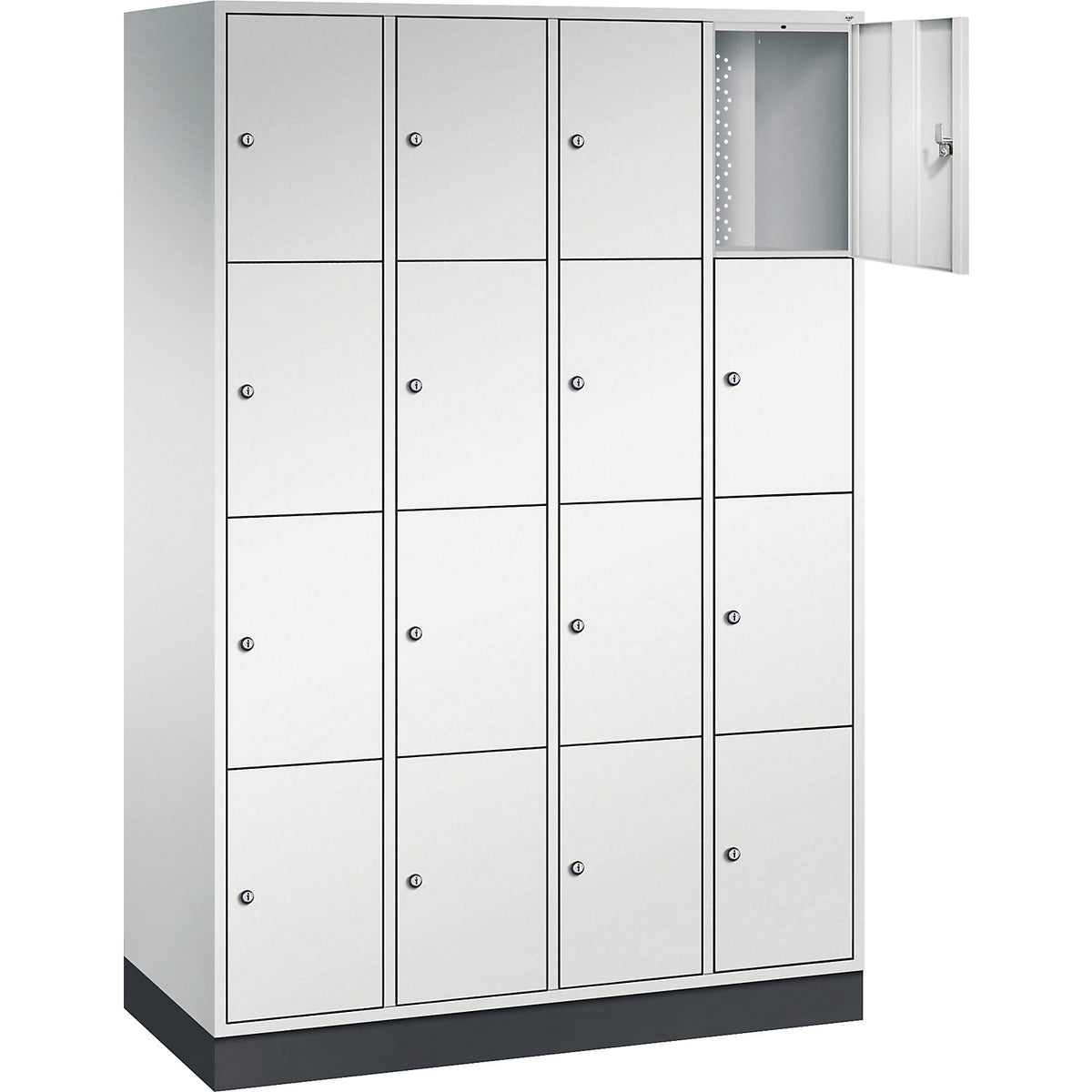 Intro 4-fold compartment locker, 4 compartments, light grey, WxD 1220 x 500 mm.