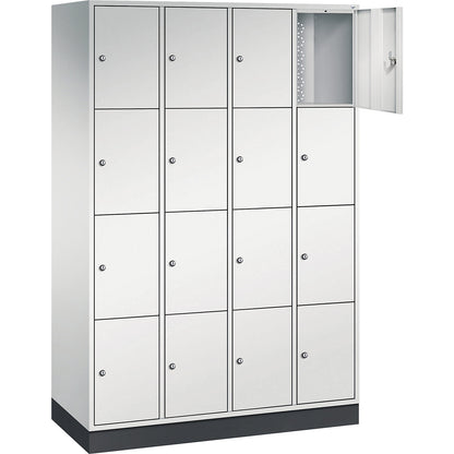Intro 4-fold compartment locker, 4 compartments, light grey, WxD 1220 x 500 mm.