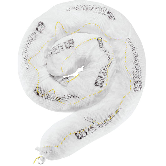 Oil-Only absorbent sheeting barrier, pack of 4, length 3 m, Ø 200 mm.