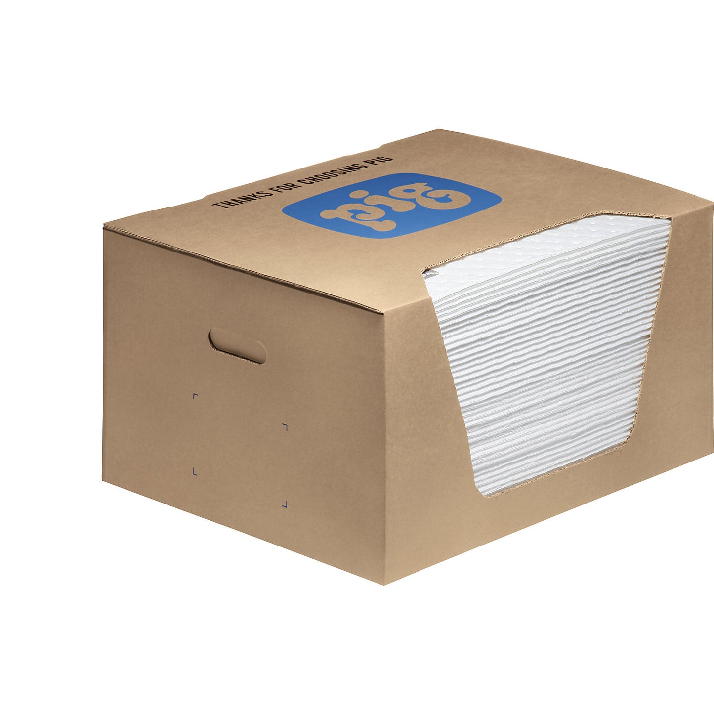 FAT MAT® Oil-Only absorbent sheeting mat, heavyweight version, pack of 50, WxL 410 x 510 mm, in dispenser box.