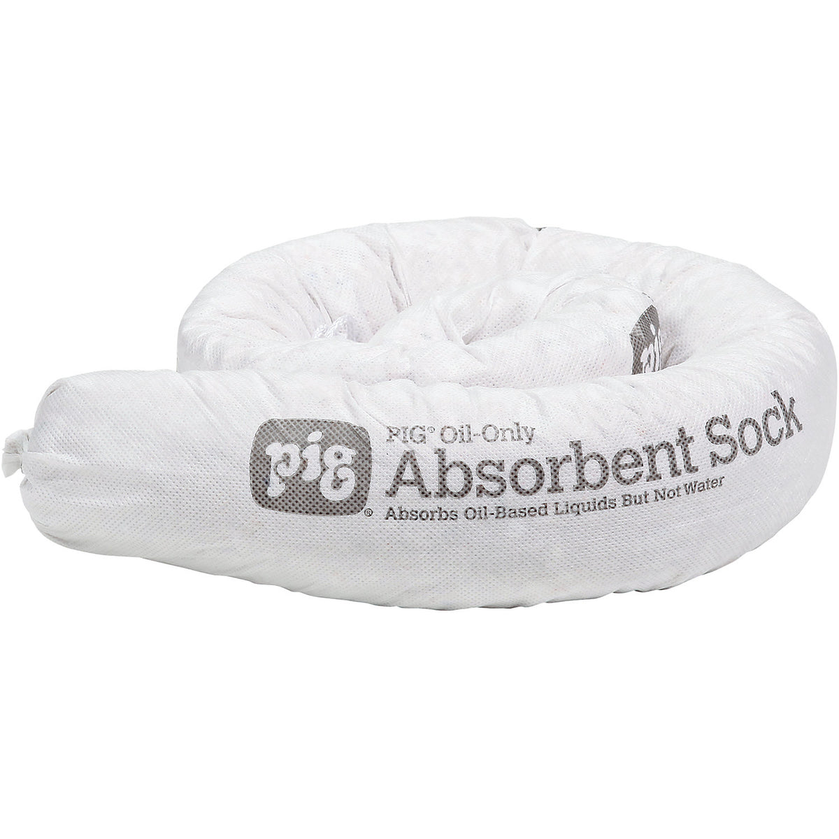 Oil-Only absorbent sheeting sock, pack of 12, Ø 80 mm, length 1220 mm.