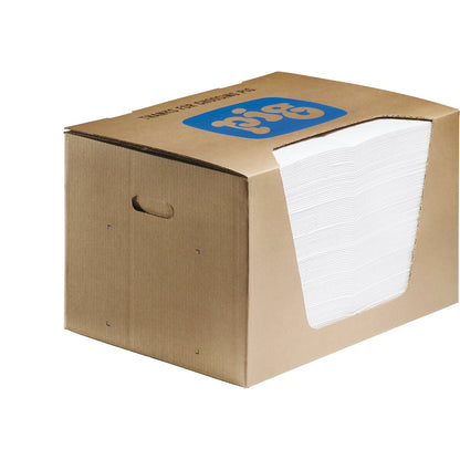 Oil-Only absorbent sheeting mat, heavyweight version, pack of 100, WxL 380 x 510 mm.