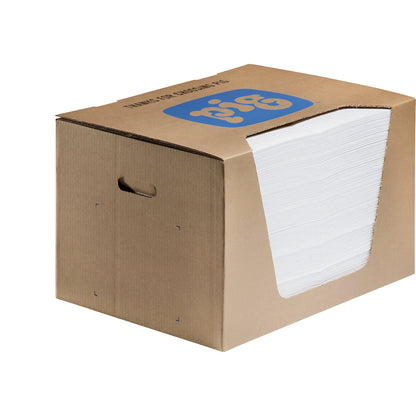 Oil-Only absorbent sheeting mat, lightweight version, pack of 200, WxL 380 x 510 mm.