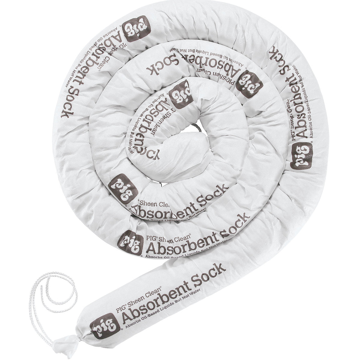 SHEEN Clean® Oil-Only absorbent sheeting sock, length 3000 mm, pack of 6, 56.8 l/pack, Ø 80 mm.