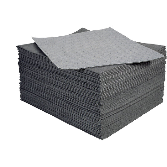 Universal absorbent sheeting mat with PE coating, pack of 50, WxL 390 x 510 mm.