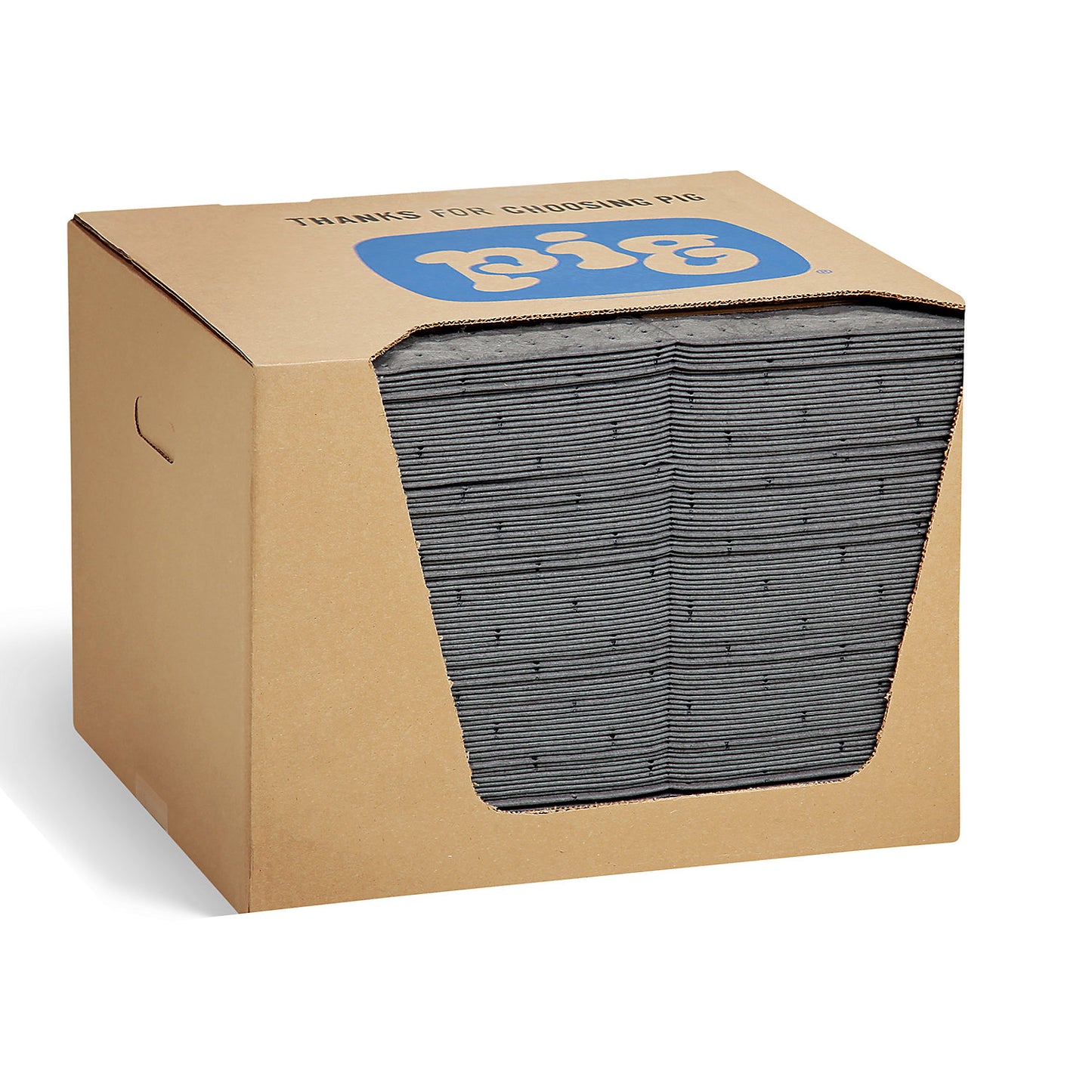 Universal absorbent sheeting, pack of 125, in a dispenser box, medium weight version, WxL 380 x 510 mm.