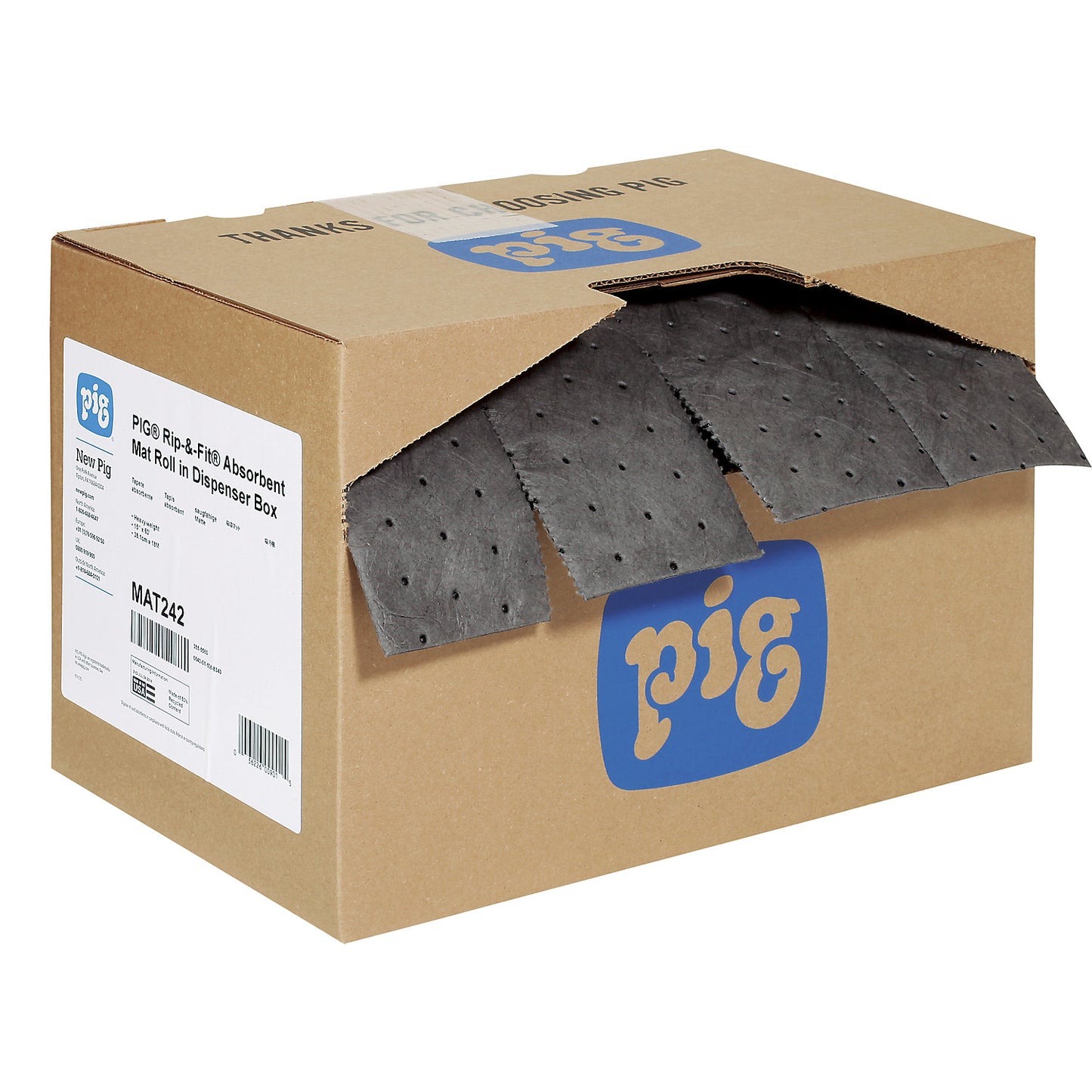 RIP-&-FIT® universal absorbent sheeting roll, length 18 m, width 380 mm.