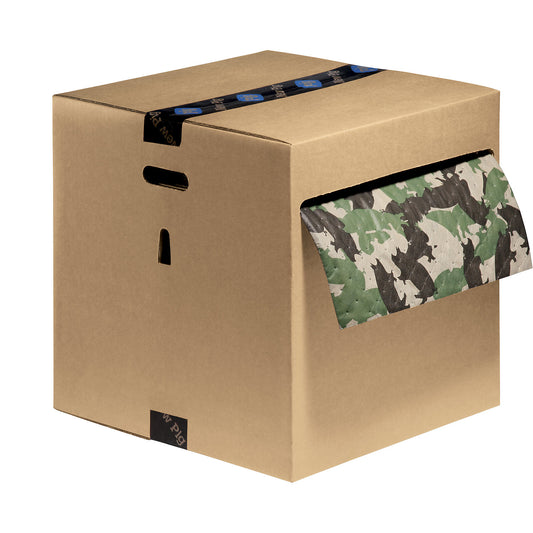 HAM-O® universal absorbent sheeting roll, universal version, in dispenser box, length 46 m, width 410 mm, green.