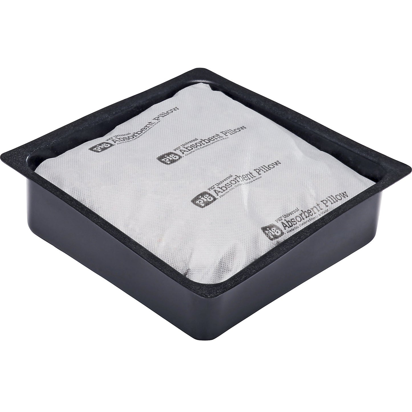 Absorbent cushion in PE pan - PILLOW-IN-A-PAN, pan with cushion, pack of 24, LxWxH 250 x 250 x 50 mm.