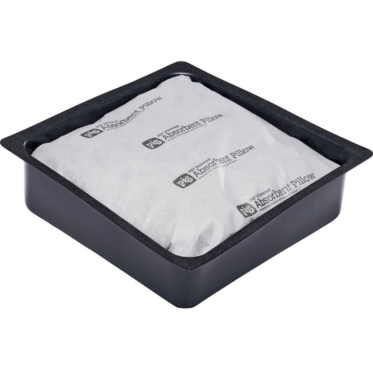 Absorbent cushion in PE pan - PILLOW-IN-A-PAN, pan with cushion, pack of 24, LxWxH 250 x 250 x 50 mm.