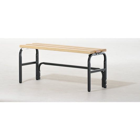 Changing room bench, single sided, length 1015 mm, charcoal.