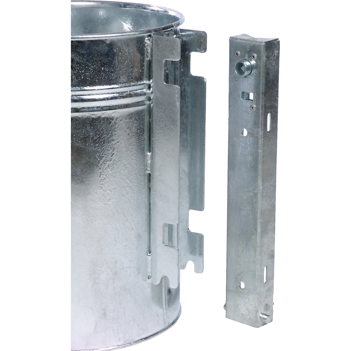 Outdoor waste collector, capacity 35 l, HxØ 430 x 330 mm, hot dip galvanised.