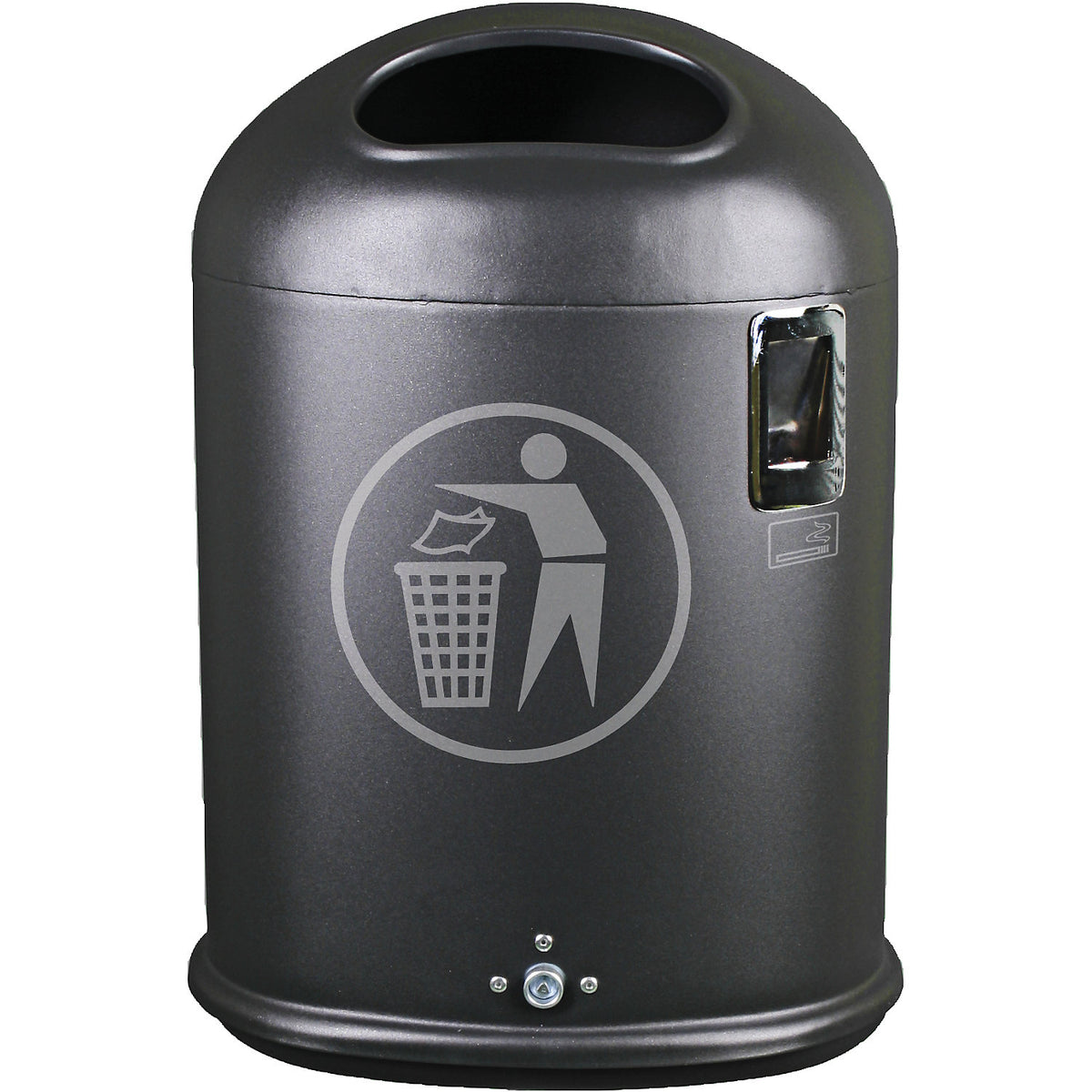 Waste collector for outdoor areas, capacity 45 l, WxHxD 425 x 590 x 330 mm, charcoal.