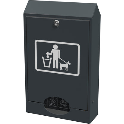 Dog poop bag dispenser, HxWxD 510 x 315 x 105 mm, charcoal.