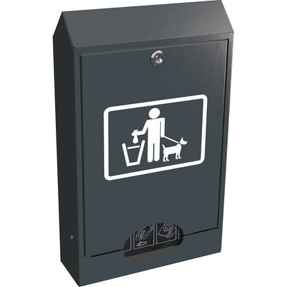 Dog poop bag dispenser, HxWxD 510 x 315 x 105 mm, charcoal.