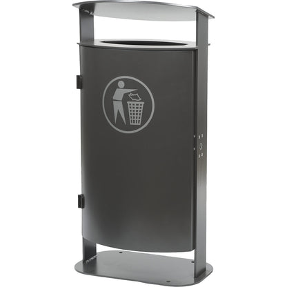 Outdoor waste collector, capacity 70 l, HxWxD 1000 x 475 x 340 mm, charcoal.