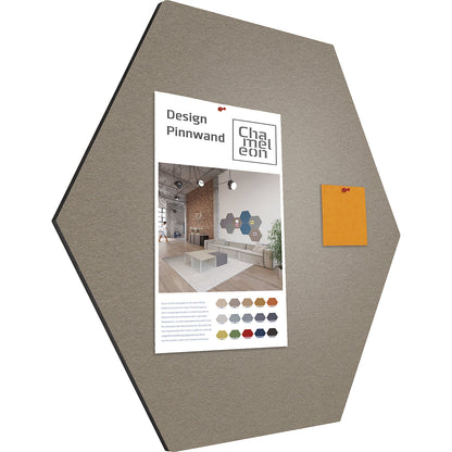 Hexagonal designer pin board, cork, WxH 600 x 600 mm, taupe.