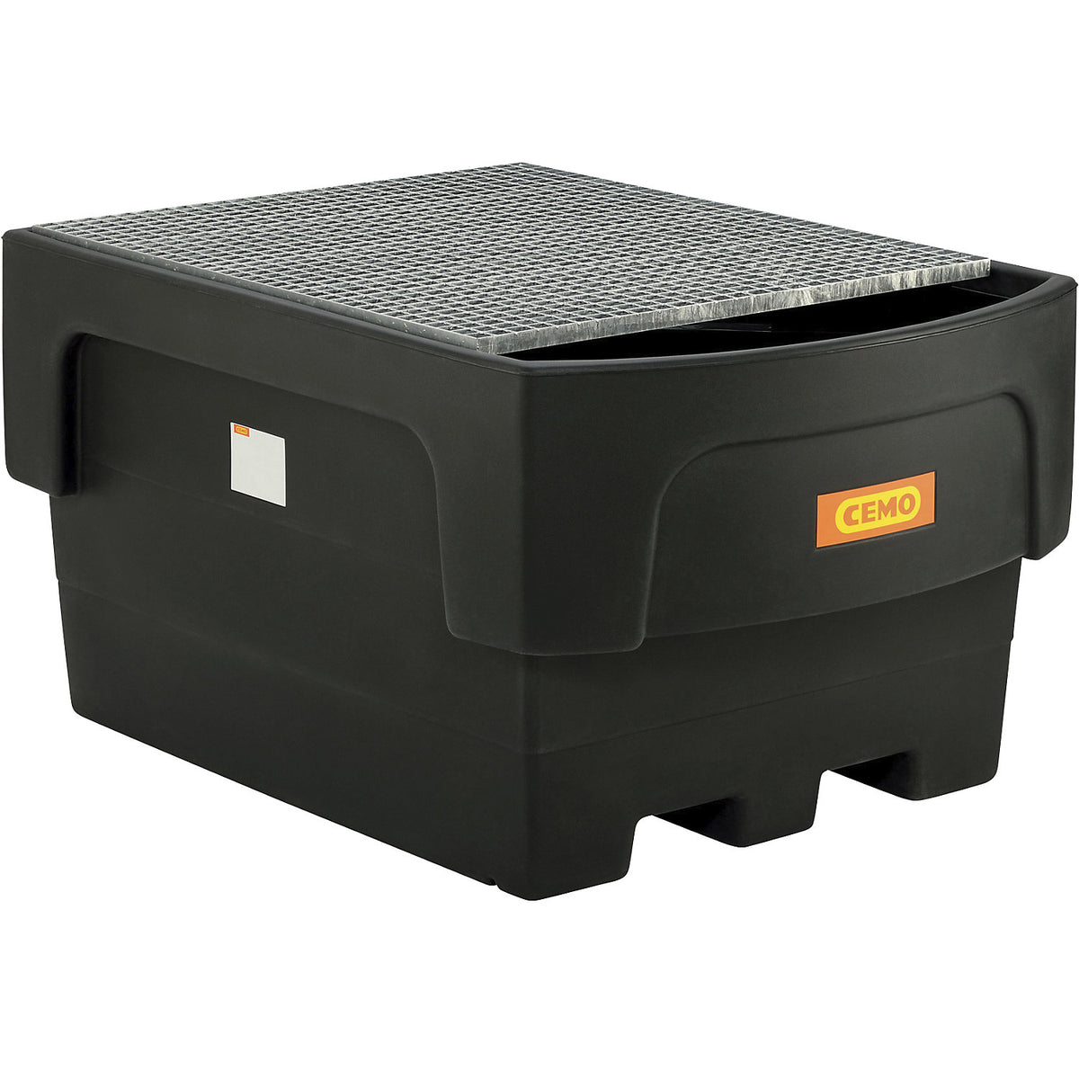 PE sump tray for IBC/KTC tank containers, for 1 x IBC/CTC filling attachment container, with steel grate.