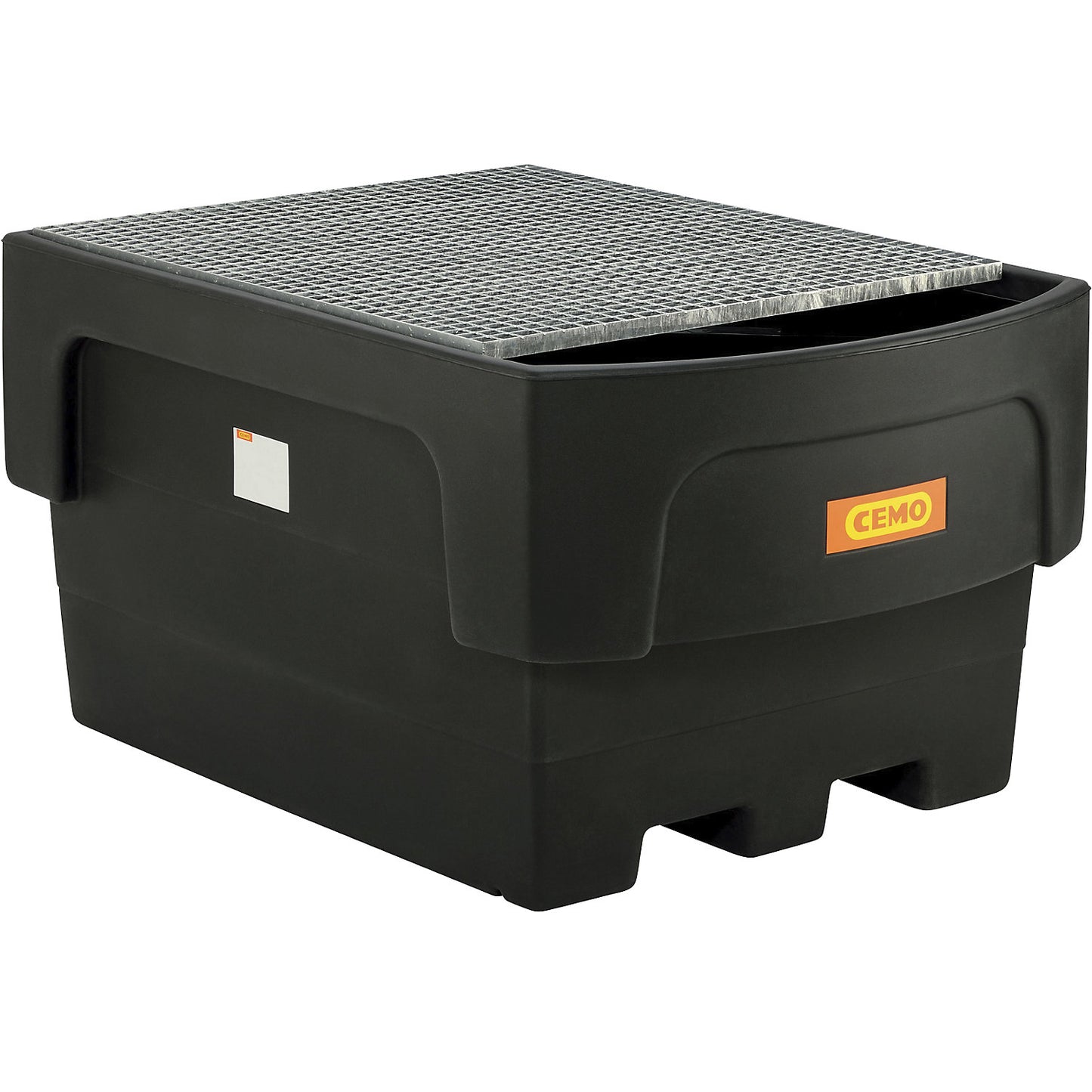 PE sump tray for IBC/CTC tank containers, for 1 x IBC/CTC filling attachment container, with steel grate.