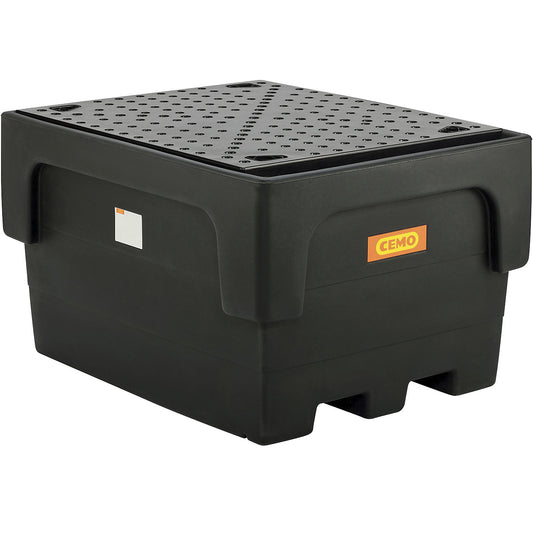 PE sump tray for IBC/CTC tank containers, for 1 x IBC/CTC, with PE perforated panel.
