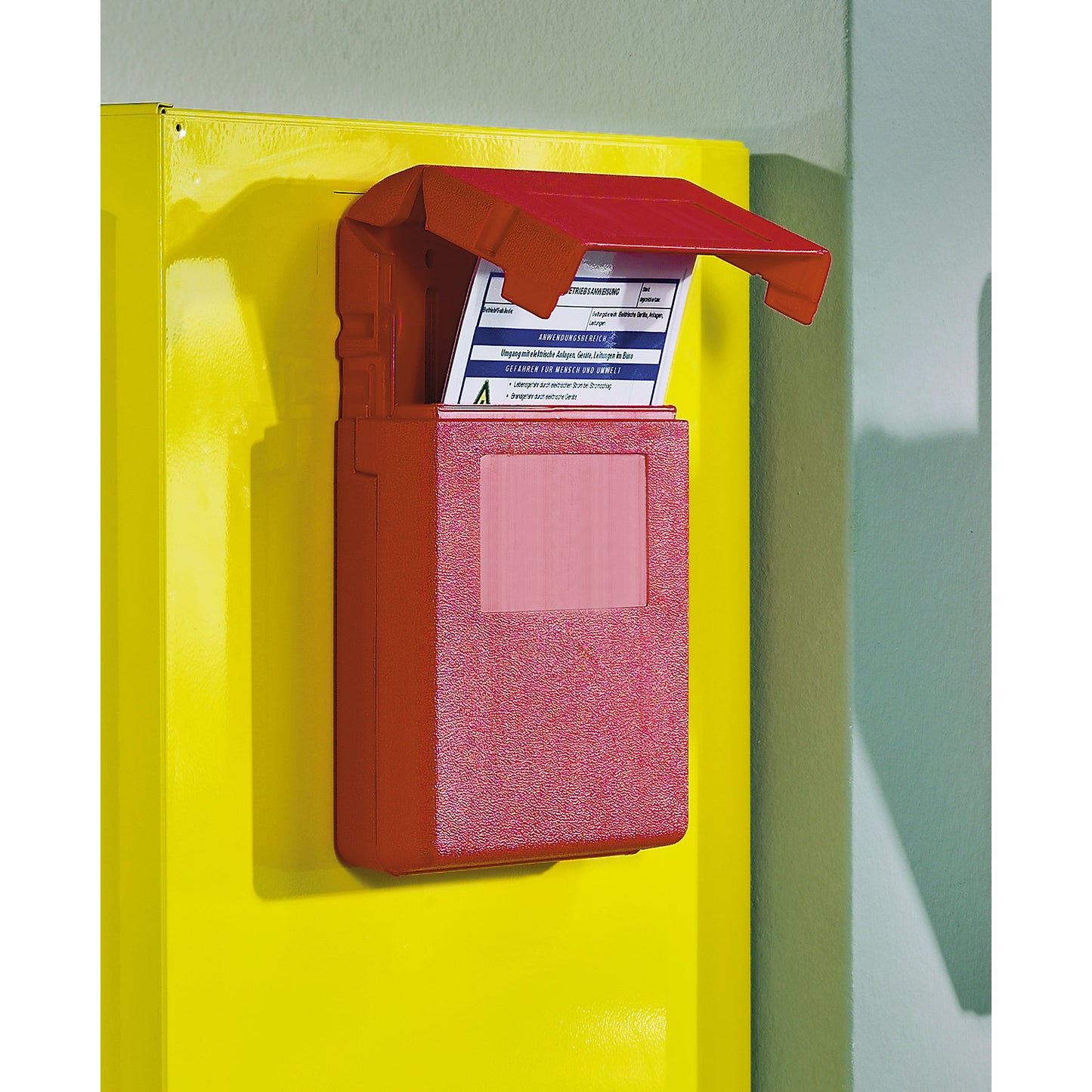 Document box, opening on top, HxWxD 318 x 260 x 57 mm.