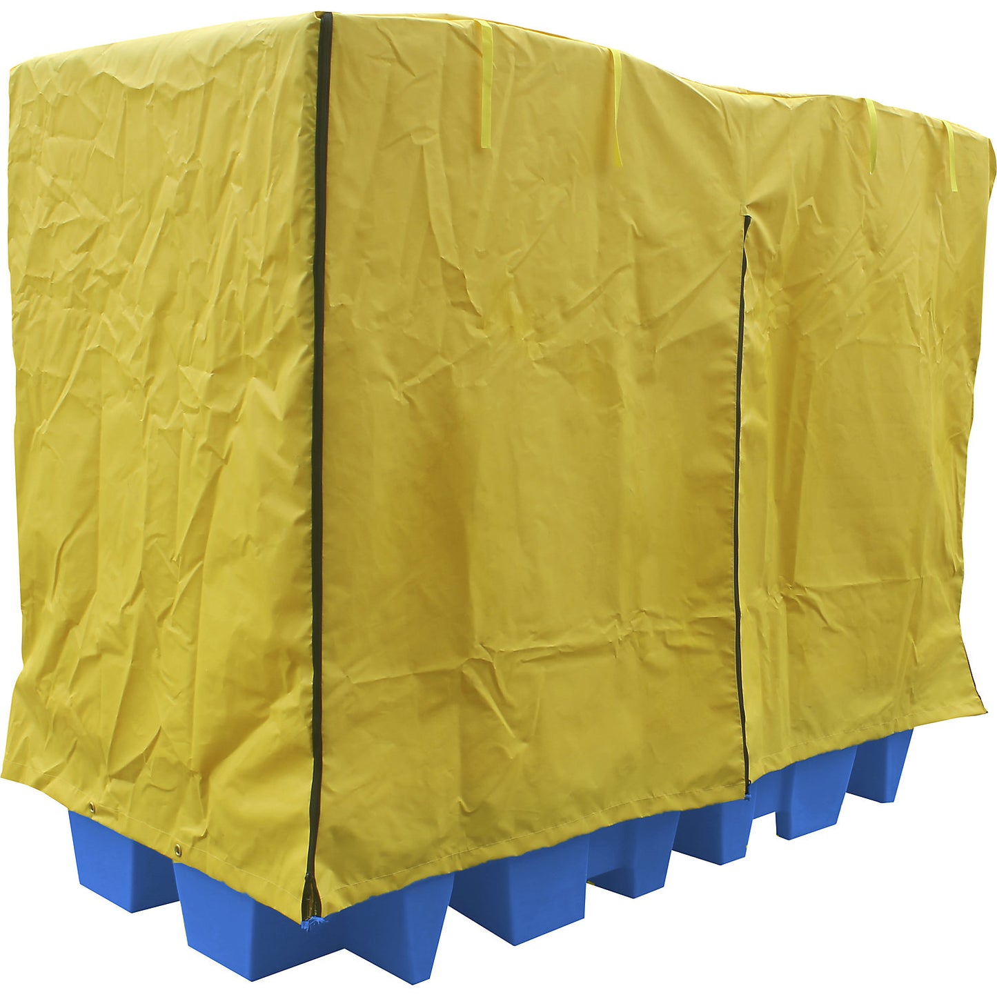 PE sump tray with tarpaulin enclosure, for 2 x 1000 litre IBC/CTC, collection capacity 1140 l.