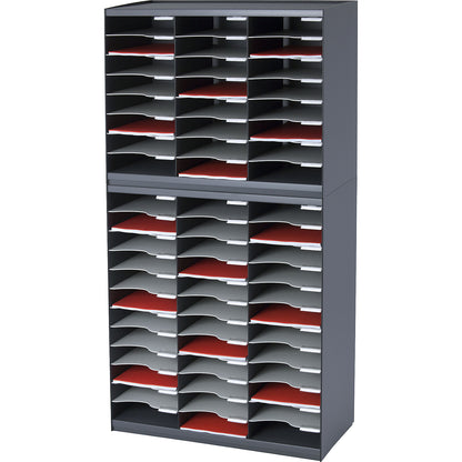 Sorting station, made of polystyrene, 36 compartments, charcoal.