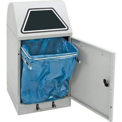 Recyclable waste collector with pedal, with waste sack holder, capacity 45 l, light grey.