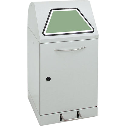 Recyclable waste collector with pedal, with waste sack holder, capacity 45 l, light grey.