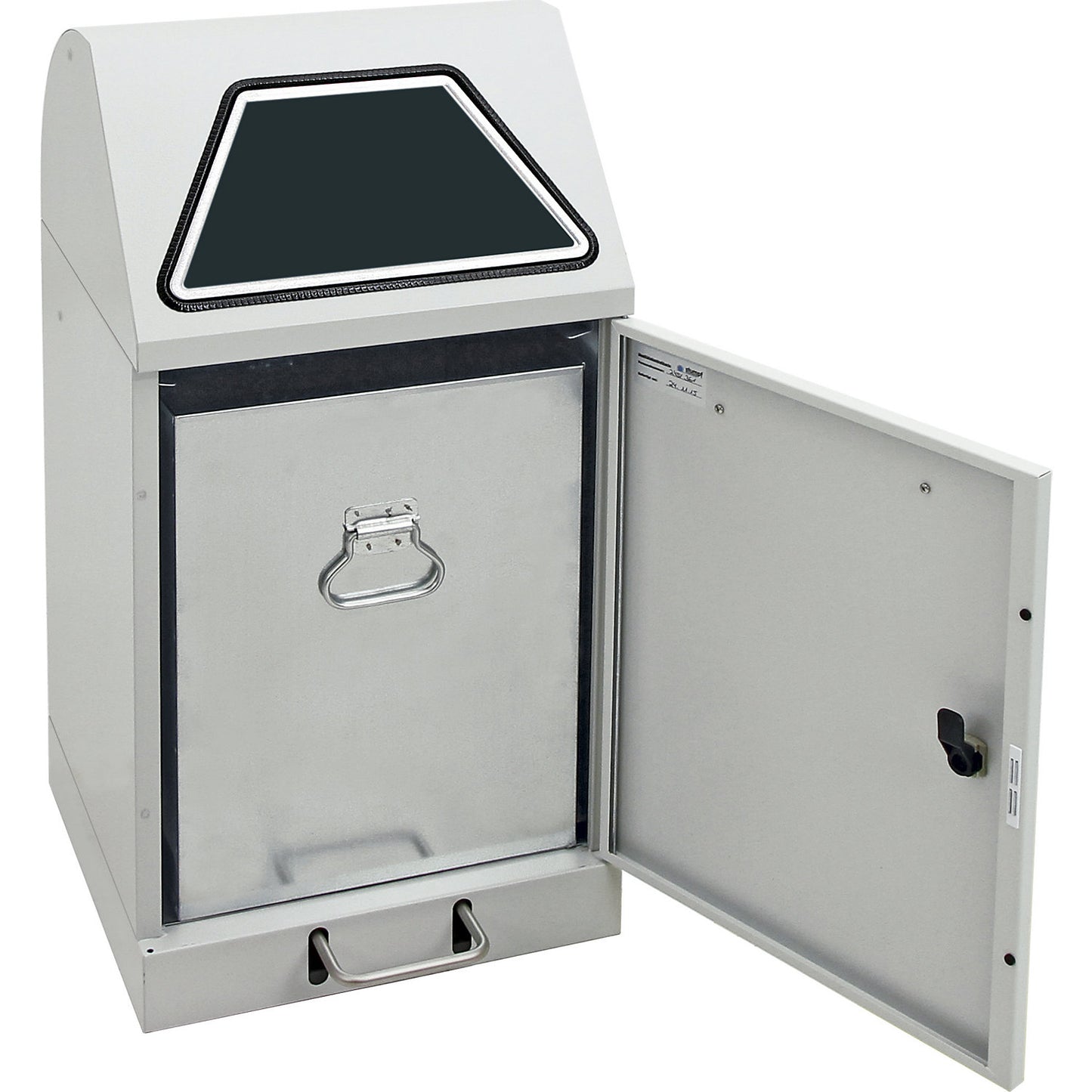 Recyclable waste collector with pedal, with inner container, capacity 45 l, light grey.
