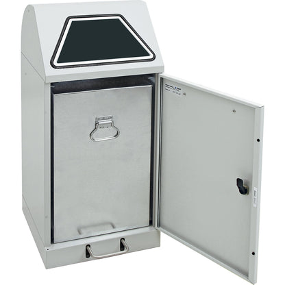 Recyclable waste collector with pedal, with inner container, capacity 60 l, light grey.
