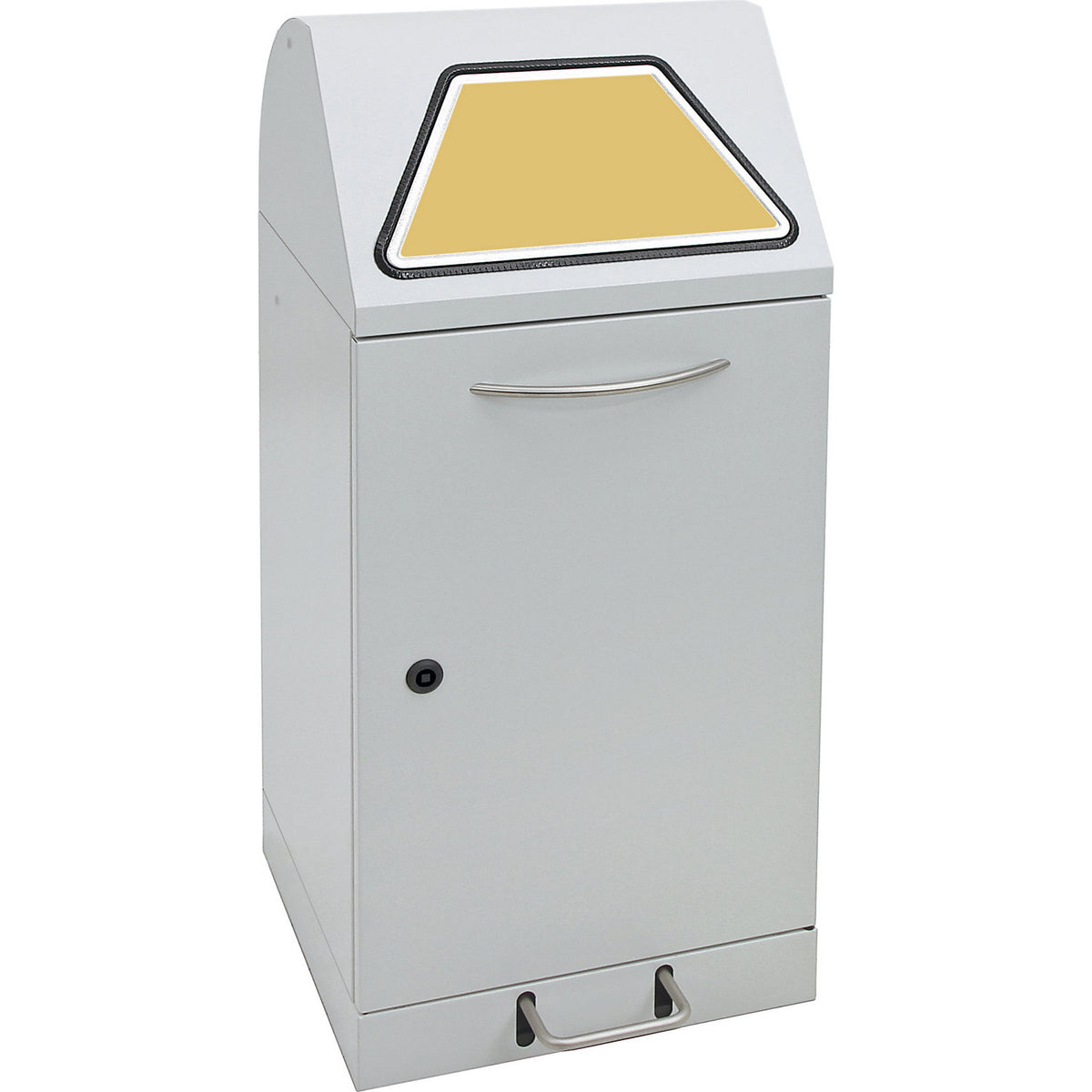 Recyclable waste collector with pedal, with inner container, capacity 60 l, light grey.
