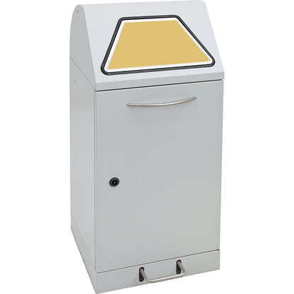 Recyclable waste collector with pedal, with inner container, capacity 60 l, light grey.